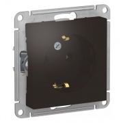 Розетка с заземлением 16А SE AtlasDesign, мокко