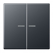 Клавиша 2-ая для двухклавишного выключателя с подсветкой Jung A Антрацит матовый