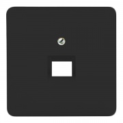 Накладка 1-ая компьютерной/телефонной RJ45/RJ11 розетки наклонная Jung CD Черный