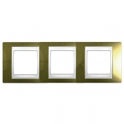 Рамка Unica хамелеон 3 поста золото/белая