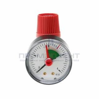 Клапан предохранительный STOUT - 1/2", сброс 3/4" (ВР/ВР, Tmax 110°C, Рн 3 бар, с манометром)