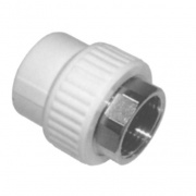 Переход на внутреннюю резьбу под ключ KALDE - 110 x 4" (для полипропиленовых труб, цвет белый)