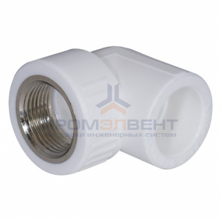 Переход на внутреннюю резьбу угловой KALDE - 25 x 1/2" (для полипропиленовых труб, цвет белый)