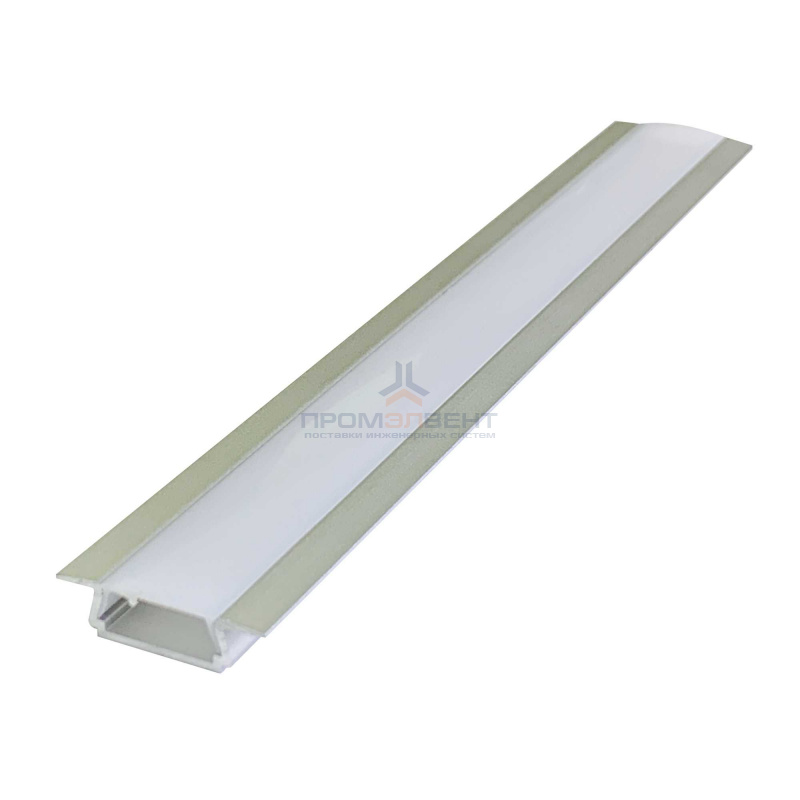 08-02 Профиль алюминиевый прямой встраиваемый для светодиодной ленты, анодированный,серебро, 2 м.,инд.упак. (3010)