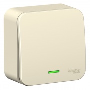 Выключатель 1-клавишный с подсветкой (cх.1) Blanca Schneider Electric 10А 250В молочный из.пластина