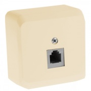 Розетка телефонная RJ-11 Этюд кремовая [уп 25 шт]