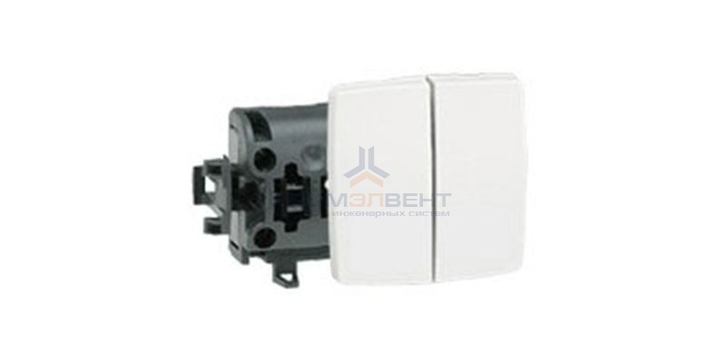 Переключатель двухклавишный Legrand Oteo белый