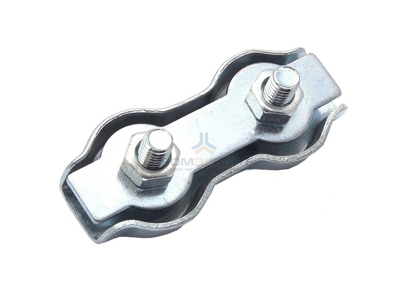 Зажим стальной 6мм Duplex для троса оцинкованный