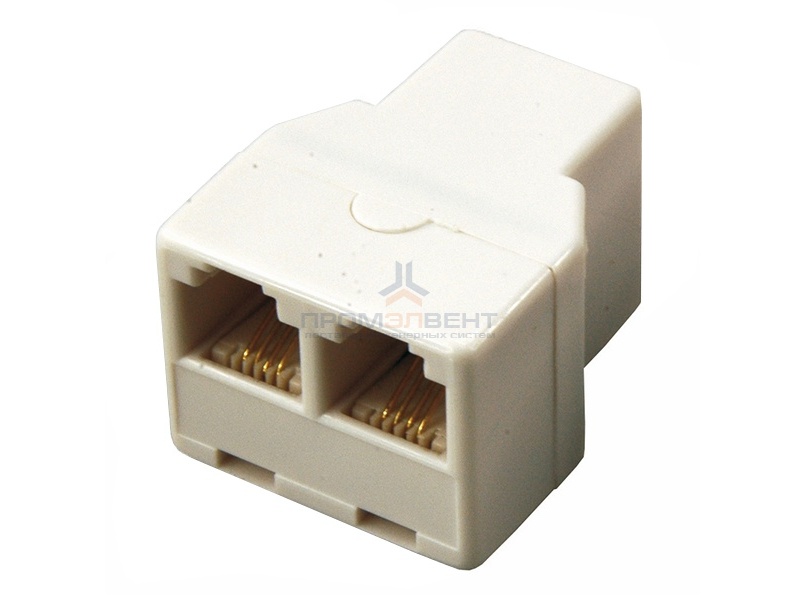 Телефонный двойник 6P-4C (гнездо - 2 гнезда)