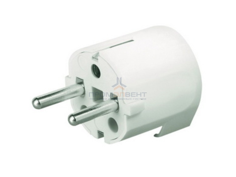 Вилка DKC 16А 2P+E 230В с боковым вводом кабеля белая