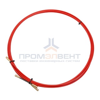 Кабельная протяжка стеклопруток d3,5мм, 5м красная, (мини УЗК в бухте)