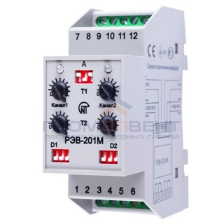 Многофкнкциональное реле  времени РЭВ-201М 2 канала 0сек-10час на DIN-рейку